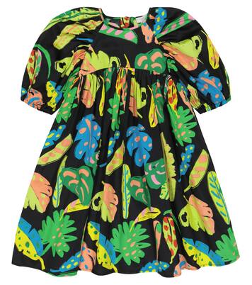 Printed puff-sleeve cotton dress | Stella McCartney Kids