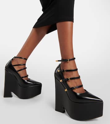 Tempest leather platform pumps | Versace