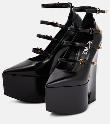 Tempest leather platform pumps | Versace