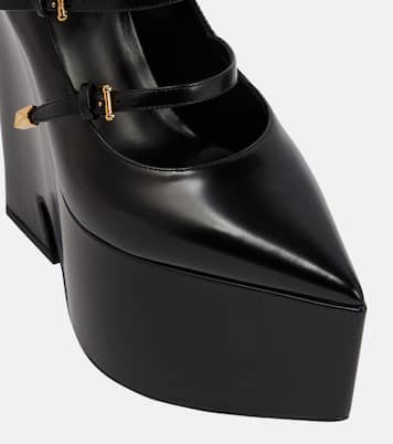 Tempest leather platform pumps | Versace