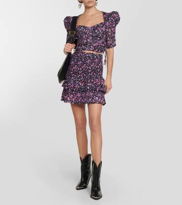 Galaor floral cotton crop top | Marant Etoile