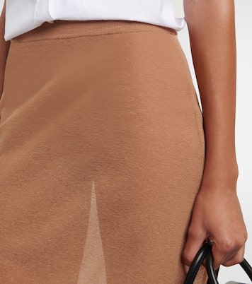 Logo knitted midi skirt | Miu Miu