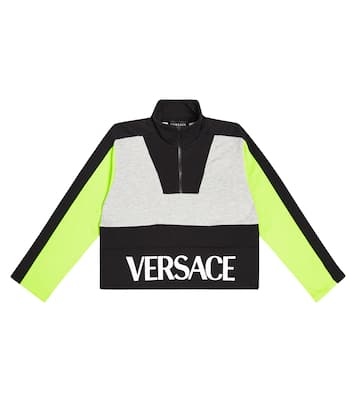 Logo cotton jersey sweatshirt | Versace Kids