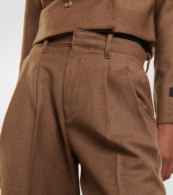 x EmRata - Pantaloni Joan in lana a gamba larga | AG Jeans