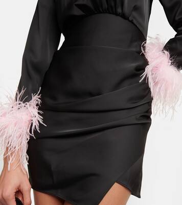 Robe en satin à plumes | Self-Portrait