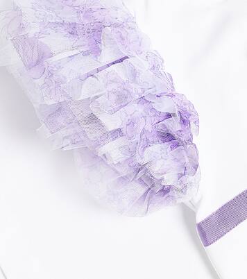 Ruffled cotton-blend top | Monnalisa