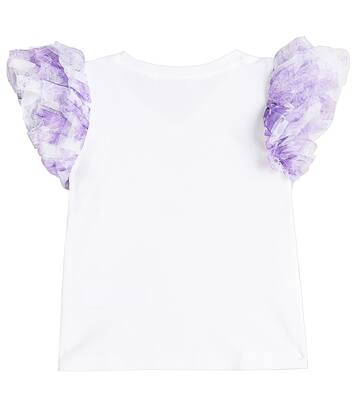 Ruffled cotton-blend top | Monnalisa