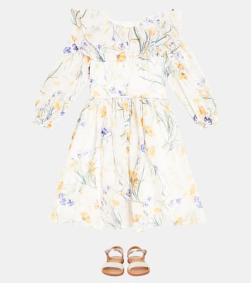 Ruffled floral linen dress | Petite Amalie  