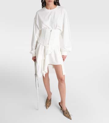 فستان كورسيه غير متماثل من القطن الجيرسيه | Acne Studios