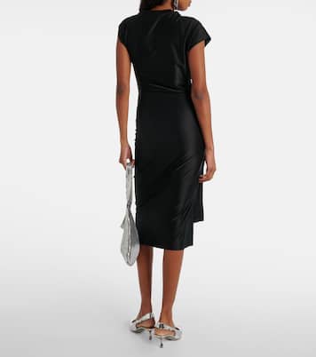 Vestido midi de jersey drapeado | Rabanne