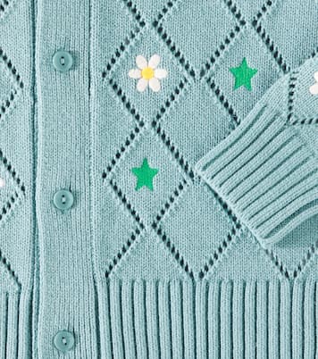 Bestickter Cardigan aus Pointelle-Strick | Tinycottons