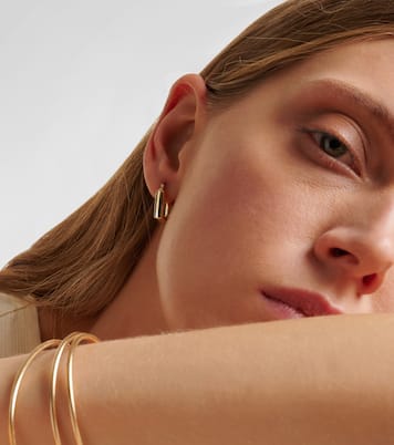 Squared Off 14kt gold hoop earrings | Stone and Strand