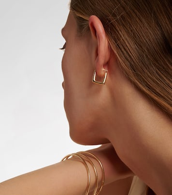 Squared Off 14kt gold hoop earrings | Stone and Strand