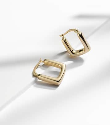 Squared Off 14kt gold hoop earrings | Stone and Strand