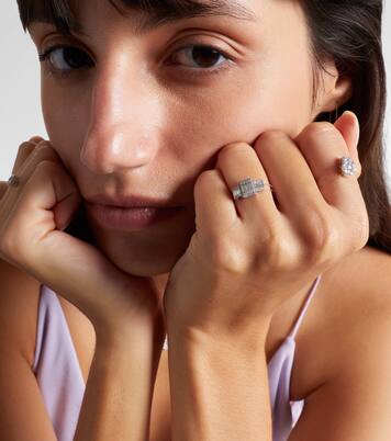 Anillo Floating de oro blanco de 18 ct con diamantes | Persée