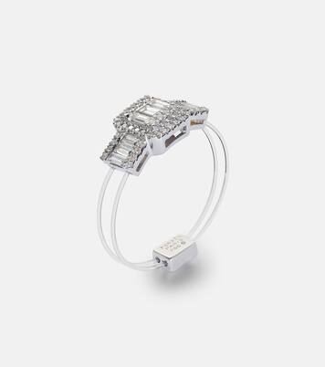 Anillo Floating de oro blanco de 18 ct con diamantes | Persée