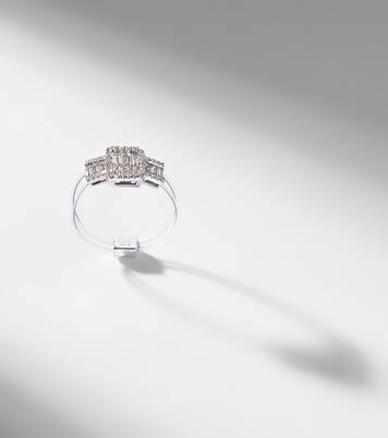 Anillo Floating de oro blanco de 18 ct con diamantes | Persée