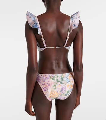 Halliday 러플 플로럴 비키니 탑 | Zimmermann