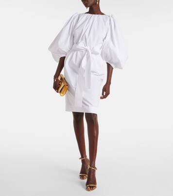 Capri belted cotton poplin midi dress | Dolce&Gabbana