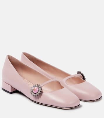 Verzierte Mary-Jane-Ballerinas Preshoes aus Leder | Valentino Garavani