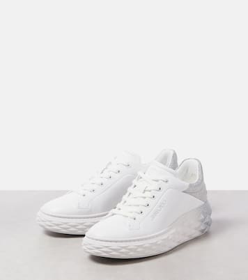 Diamond Maxi/F II glitter leather sneakers | Jimmy Choo