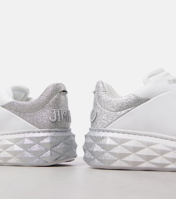Diamond Maxi/F II glitter leather sneakers | Jimmy Choo
