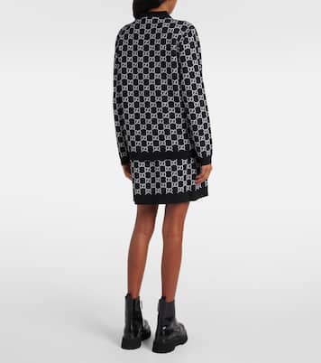 Cárdigan de mezcla de lana con GG en jacquard | Gucci
