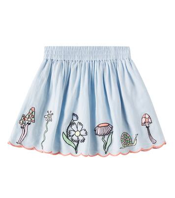 Embroidered linen and cotton skirt | Stella McCartney Kids