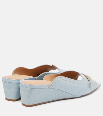 Wedge-Pantoletten Butterfly aus Leder | Ganni