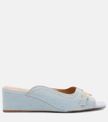 Wedge-Pantoletten Butterfly aus Leder | Ganni