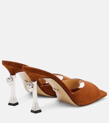 Pantoletten Puffy Heart Ring 95 aus Veloursleder | Mach & Mach