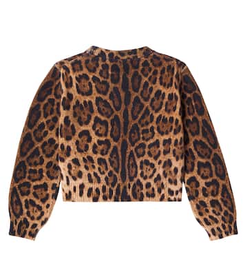DG leopard-print wool jacquard sweater | Dolce&Gabbana Kids