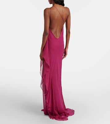 One-shoulder ruffled silk gown | The Sei