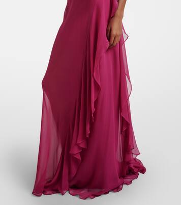 One-shoulder ruffled silk gown | The Sei