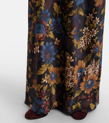Abito lungo Gemma in misto seta con stampa floreale | Veronica Beard