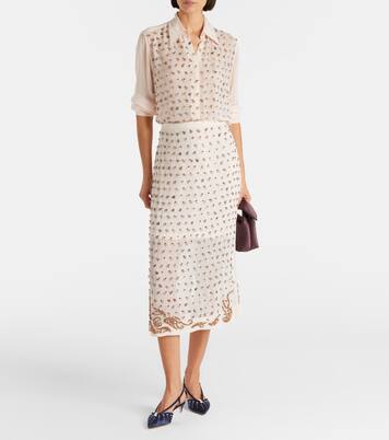 Verzierte Slingback-Pumps Moore 40 aus Satin | Malone Souliers