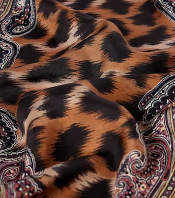 Rombetto leopard-print silk scarf | Etro