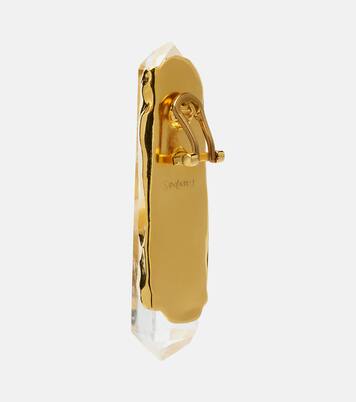 Obelisk embellished clip-on earrings | Saint Laurent