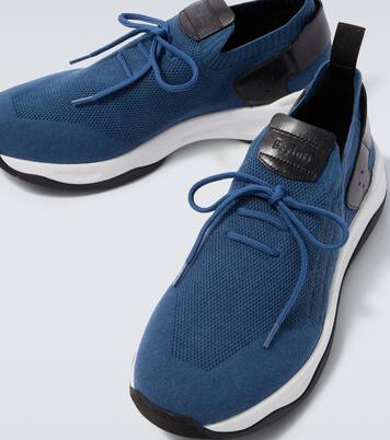 Shadow leather-trimmed knitted sneakers | Berluti
