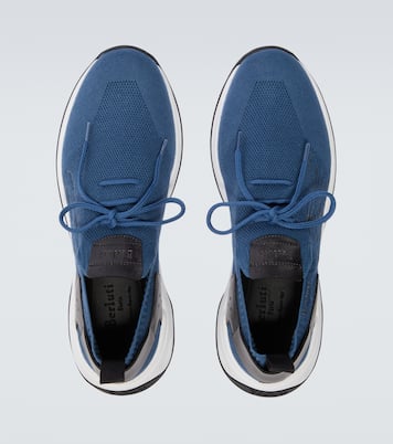 Shadow leather-trimmed knitted sneakers | Berluti