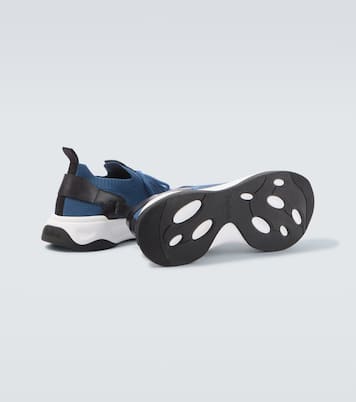 Shadow leather-trimmed knitted sneakers | Berluti