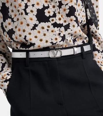 Metallic leather belt | Valentino Garavani