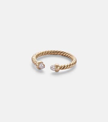 Cablespira® Micro 18kt gold ring with diamonds | David Yurman