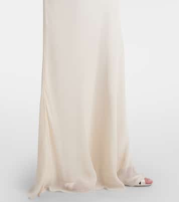 Robe aus Bouclé und Georgette mit Kristallen | Self-Portrait