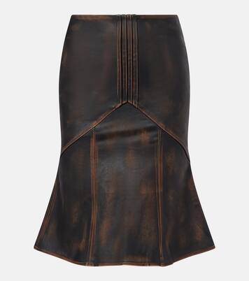 Leather midi skirt | Shushu/Tong