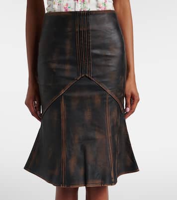 Leather midi skirt | Shushu/Tong