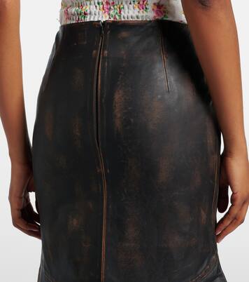 Leather midi skirt | Shushu/Tong