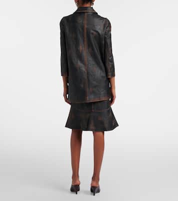 Leather midi skirt | Shushu/Tong