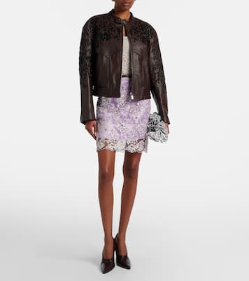 Embellished lace miniskirt | Jacques Wei