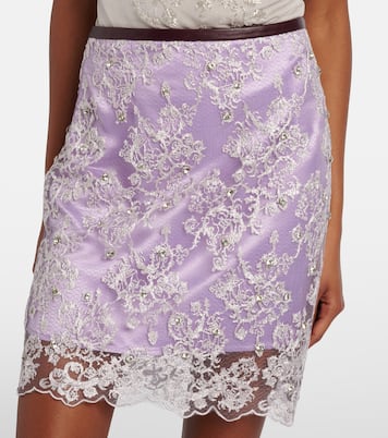 Embellished lace miniskirt | Jacques Wei